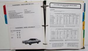 1978 Ford Car Facts Thunderbird LTD II Club Wagon Granada Mustang Pinto