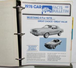 1978 Ford Car Facts Thunderbird LTD II Club Wagon Granada Mustang Pinto