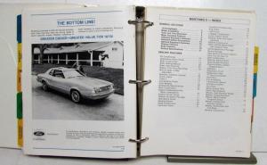 1978 Ford Car Facts Thunderbird LTD II Club Wagon Granada Mustang Pinto