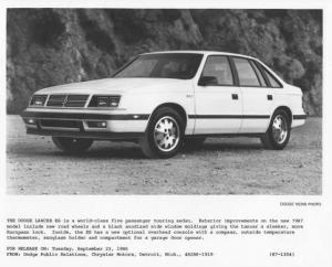 1987 Dodge Lancer ES Press Photo 0315