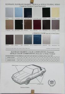 1989 Cadillac Eldorado Seville Exterior Paint Chips Sales Folder Original