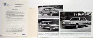 1987 Plymouth Media Information Press Kit w/ Envelope - Gran Fury Reliant