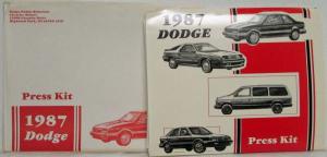 1987 Dodge Full Line Media Information Press Kit w/ Envelope Daytona Shadow