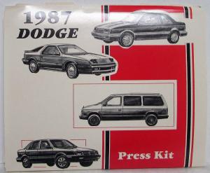 1987 Dodge Full Line Media Information Press Kit w/ Envelope Daytona Shadow