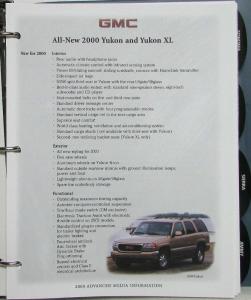 2000 GMC Media Information Press Kit - Denali Yukon XL Jimmy Sonoma