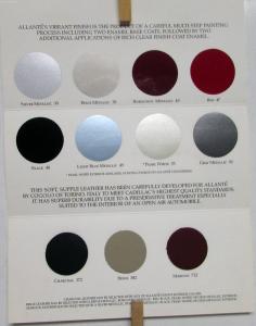 1990 Cadillac Allante Invitation & Paint Upholstery Sales Brochure with Envelope