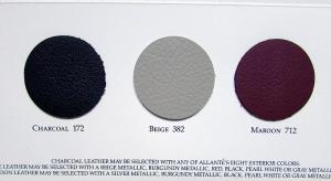 1990 Cadillac Allante Paint Chips & Leather Swatches Sales Brochure Folder Orig