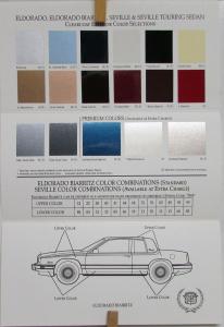1990 Cadillac Eldorado & Seville Exterior Paint Chips Colors Sale Folder