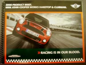 2008 Mini John Cooper Works Hardtop & Clubman Product Brief Sales Brochure Rare!