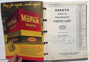 1952 DeSoto Fire Dome 8 Passenger Car Parts List Book S-17 Mopar Original