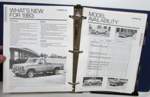 1983 Ford Light Truck Facts Book Ranger F-150 F-250 350 4x2 4x4 Bronco Econoline