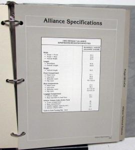 1983 Renault Product Information & Data Album Alliance Fuego 18i LeCar
