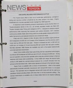 1998 Toyota Media Information Press Kit - Camry Corolla Land Cruiser T100 Tacoma