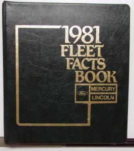 1981 Lincoln Mercury Facts Book Fleet Continental Mark VI Town Car Cougar XR7