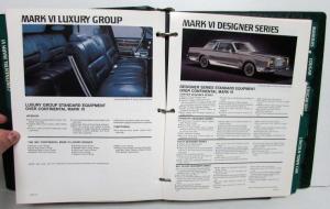 1981 Lincoln Mercury Facts Book Fleet Continental Mark VI Town Car Cougar XR7