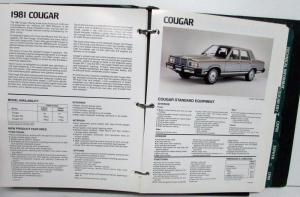 1981 Lincoln Mercury Facts Book Fleet Continental Mark VI Town Car Cougar XR7