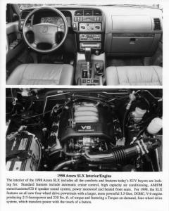 1998 Acura SLX Interior and Engine Press Photo 0186