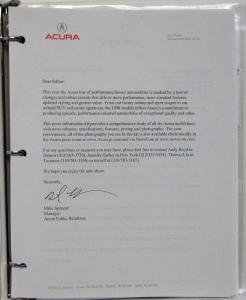 1998 Acura Full Line Media Information Press Kit - NSX RL TL CL Integra SLX