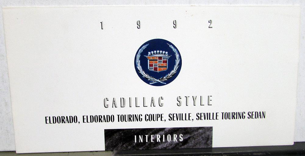 1992 Cadillac Eldorado & Seville Interior Samples Sales Brochure Folder Orig