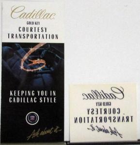 1992 Cadillac Gold Key Courtesy Transportation Leaflet & Window Decal Original
