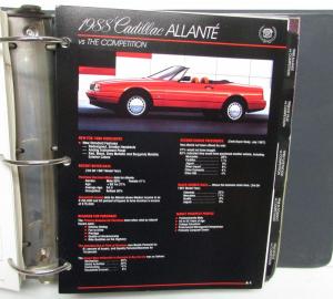 1988 1989 Cadillac Competitive Comps Allante Toronado Fleetwood Eldorado Seville