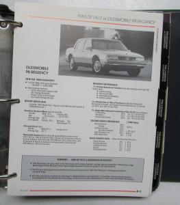 1988 1989 Cadillac Competitive Comps Allante Toronado Fleetwood Eldorado Seville