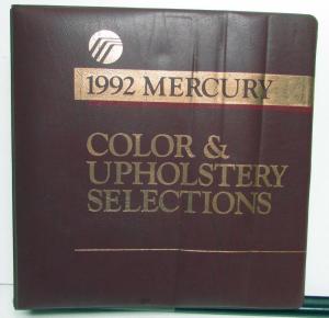 1992 Mercury Color Upholstery Selections Cougar Sable Topaz Tracer Grand Marquis