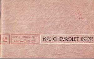 1970 Chevrolet Full Size Cars Owners Manual - Canadian
