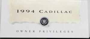 1994 Cadillac Lot of 5 Sales Folders Leaflets