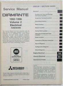 1992-1996 Mitsubishi Diamante Service Shop Repair Manual - 2 Volume Set