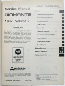 1992 Mitsubishi Diamante Service Shop Repair Manual - 2 Volume Set