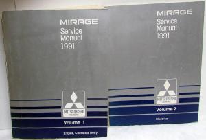 1991 Mitsubishi Mirage Service Shop Repair Manual - 2 Volume Set