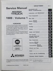 1989 Mitsubishi Pickup Truck Service Shop Repair Manual - 2 Volume Set