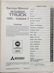 1990 Mitsubishi Pickup Truck Service Shop Repair Manual - 2 Volume Set