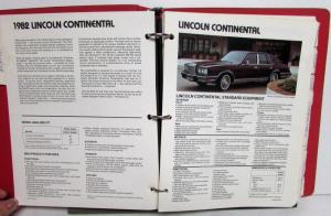 1982 Lincoln Mercury Fleet Facts Continental Mark VI Town Car Cougar XR7 Marquis