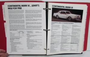 1982 Lincoln Mercury Fleet Facts Continental Mark VI Town Car Cougar XR7 Marquis