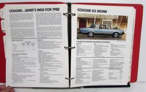 1982 Lincoln Mercury Fleet Facts Continental Mark VI Town Car Cougar XR7 Marquis