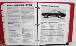 1982 Lincoln Mercury Fleet Facts Continental Mark VI Town Car Cougar XR7 Marquis