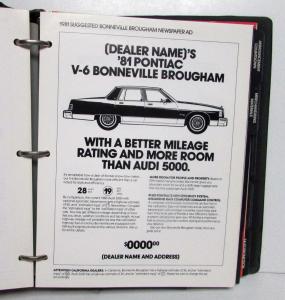 1981 Pontiac Merchanising Planner Grand Prix LeMans Sunbird Firebird