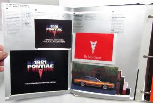 1981 Pontiac Merchanising Planner Grand Prix LeMans Sunbird Firebird