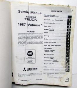 1987 Mitsubishi Pickup Truck Service Shop Repair Manual - 2 Volume Set