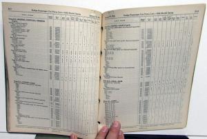 1938 Dodge Passenger Car Dealer Parts List Book Catalog Model D8 Original