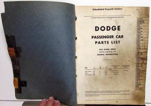 1939 Dodge Passenger Car Dealer Parts List Book Catalog Model D11 Original