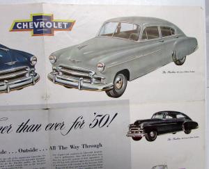 1950 Chevrolet Styleline Fleetline Belair Color Sales Brochure Folder Original
