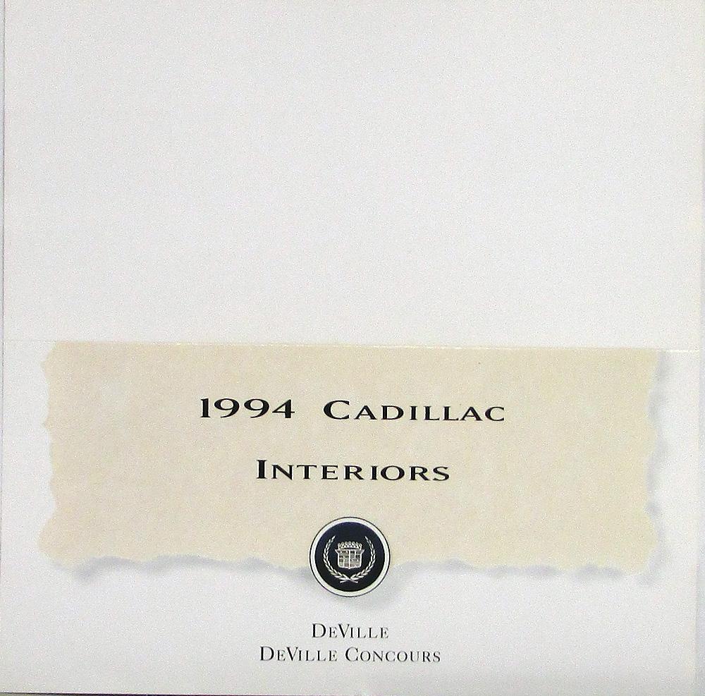 1994 Cadillac DeVille &  Concours Interior Selections Sales Brochure Folder