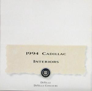 1994 Cadillac DeVille &  Concours Interior Selections Sales Brochure Folder