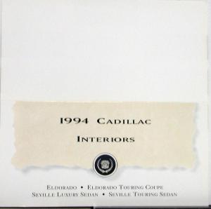 1994 Cadillac Eldorado & Seville Interior Selections Sales Brochure Folder