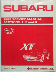 1989 Subaru XT Service Shop Repair Manual - Volume 1 Section 1-3 Only