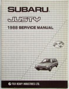 1988 Subaru Justy Service Shop Repair Manual