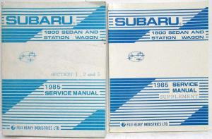 1985 Subaru 1800 Service Shop Repair Manual Vol 1 Section 1-3 and Supplement